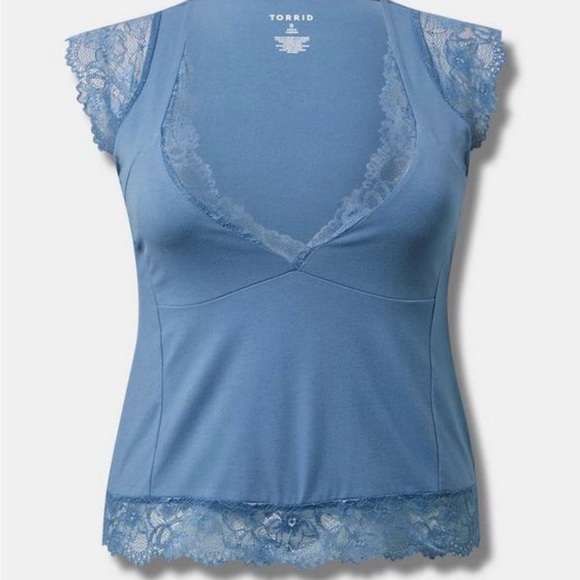 NWT Torrid Foxy Sweetheart Lace Trimmed Top size 2x - Picture 1 of 5